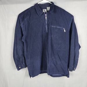 Bon Homme Men's Blue Long Sleeve Quarter Zip Jacket 100% Cotton